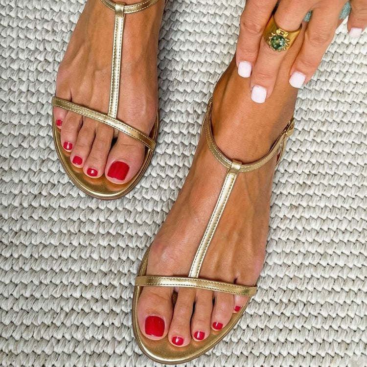 Rosalba Golden Sandals in gold