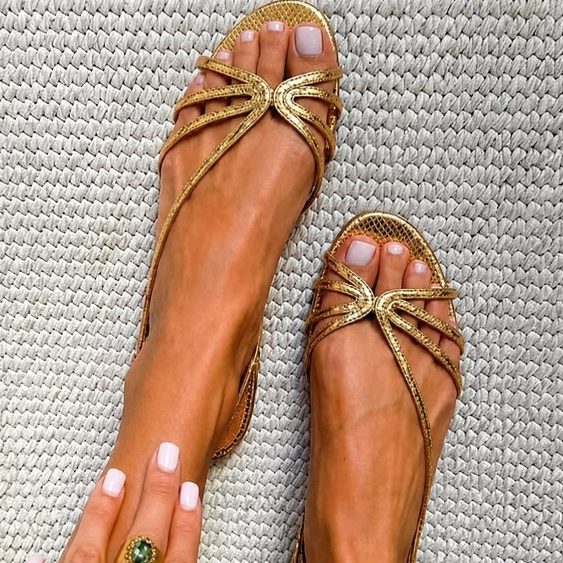 Ginevra Golden Sandals in gold
